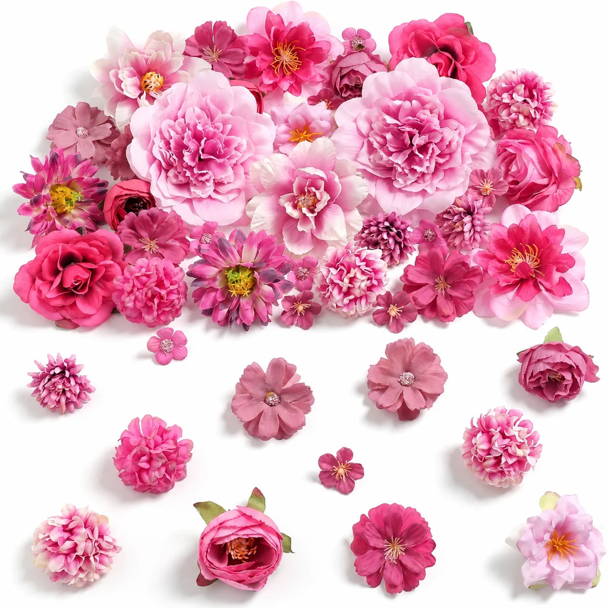 48-Piece Silk Artificial Flower Heads | DIY Décor Set