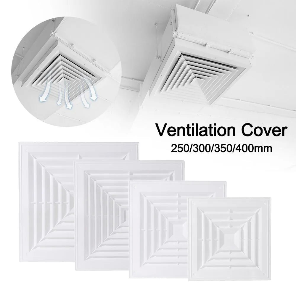 White Square Air Vent Grille – Silent Ceiling Ventilation Cover