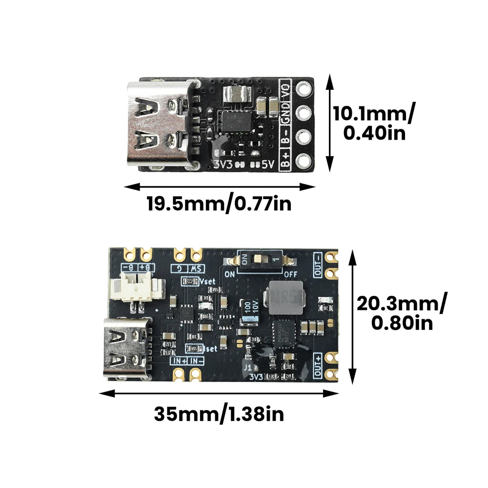 UPS Power Module 3.3V/5V Lithium Battery Charging Type-C