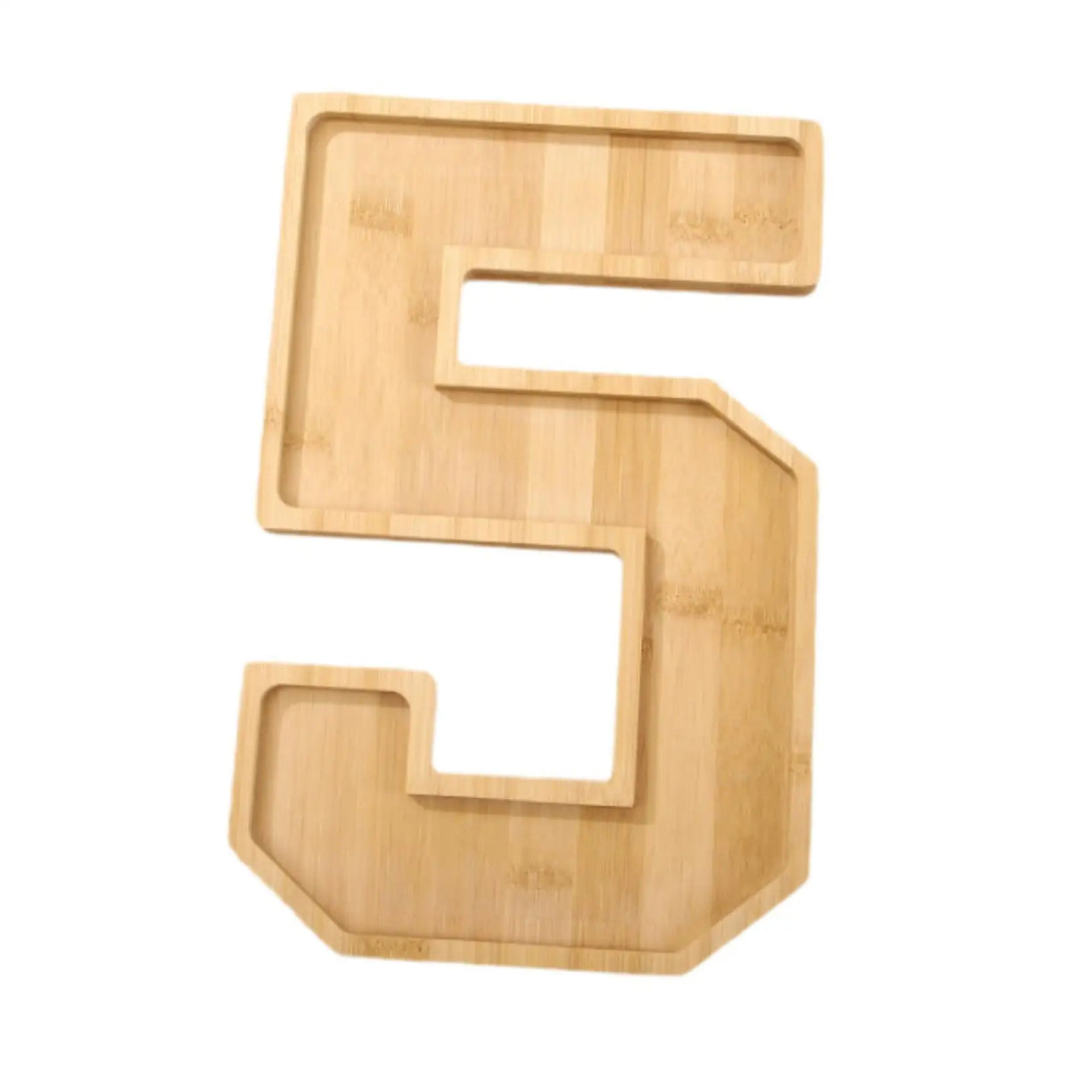 Wooden Number Shape Serving Tray | Decorative Kitchen Platter