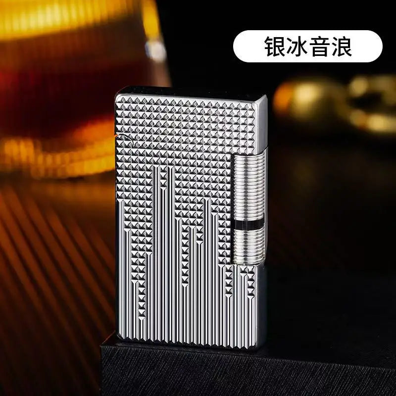 Oblique Grid Side-Slide Butane Lighter | Men's Gift