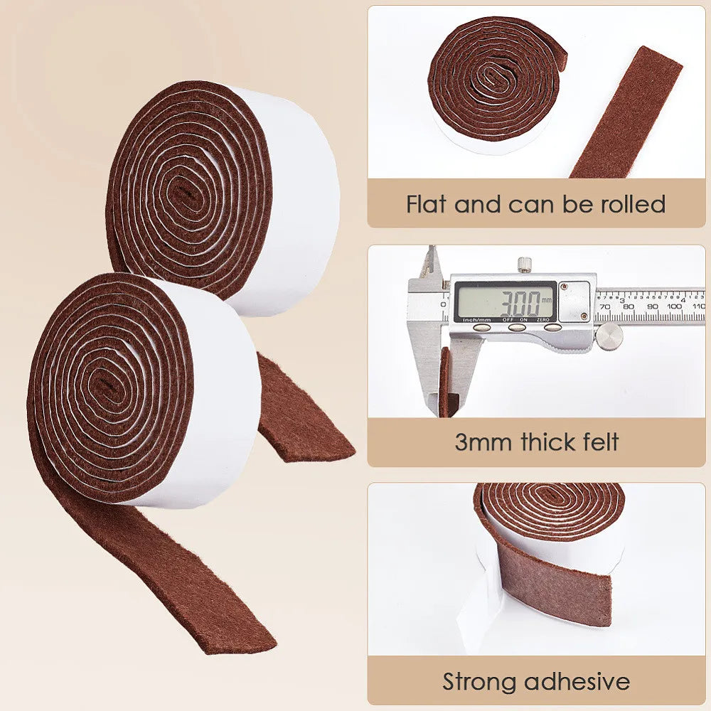 Self-Adhesive Felt Furniture Pads – 3 Roll Set, 3mm Thick