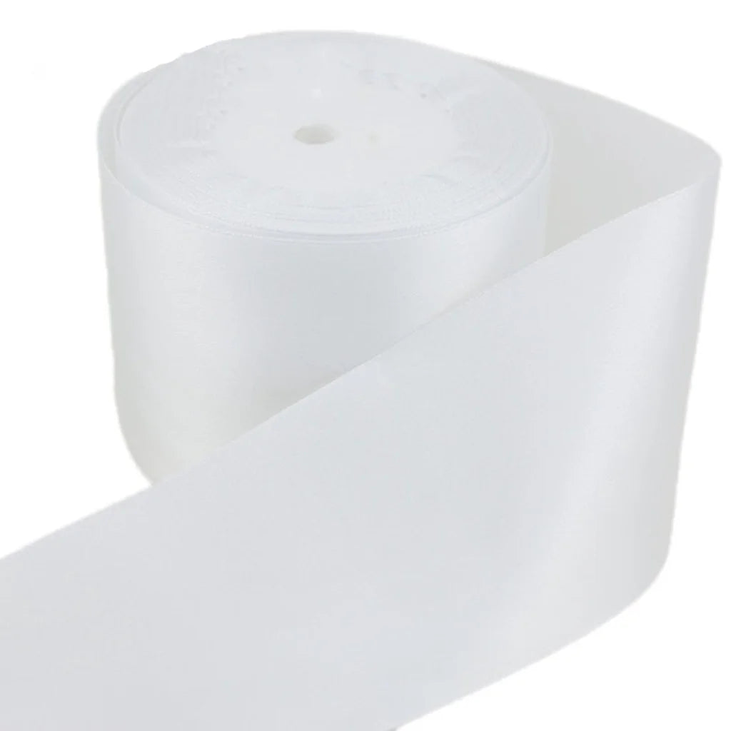White Single Face Satin Ribbon 25 Yards – Gift & Craft Wrap