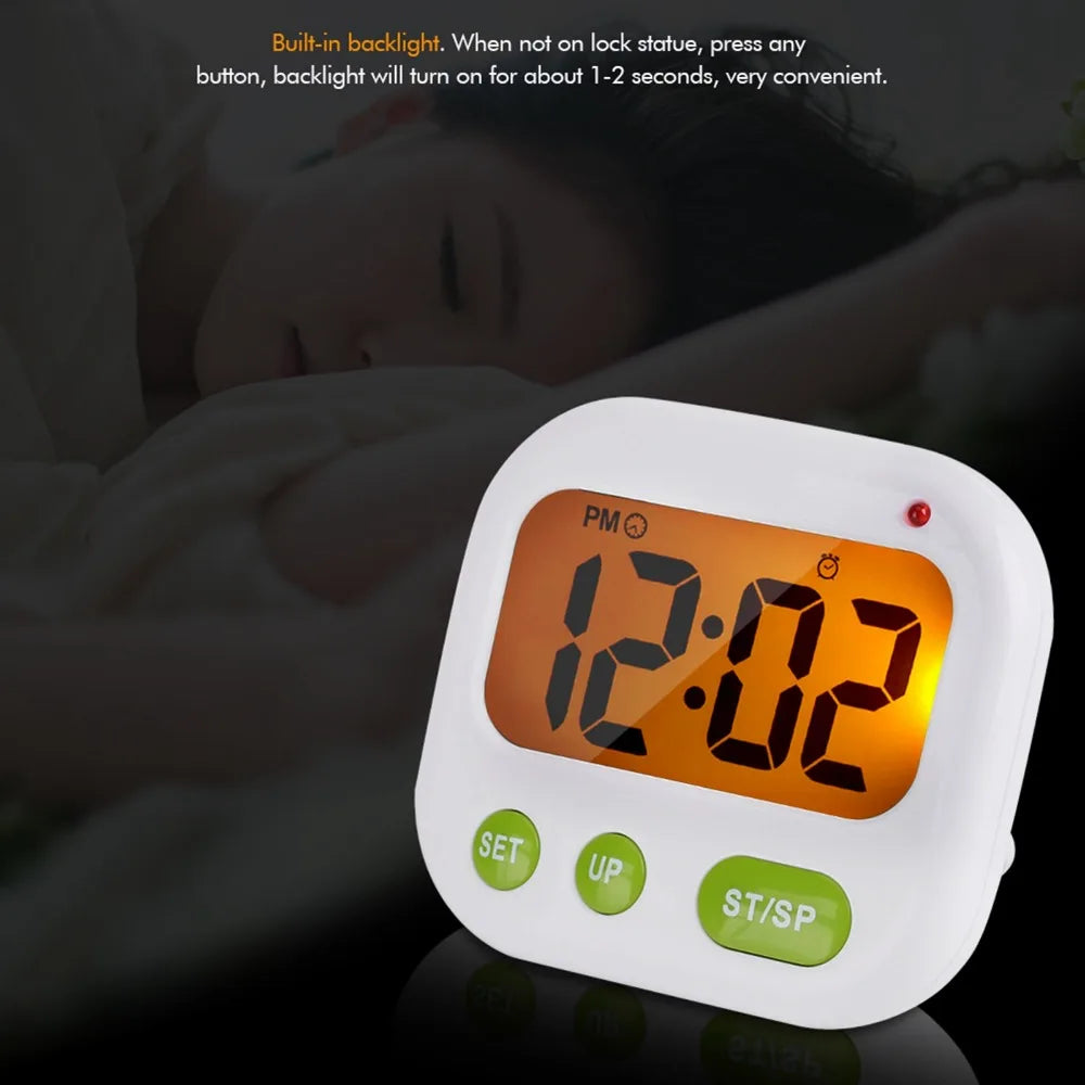 Glow-in-the-Dark Digital Alarm Clock | Vibration & Timer