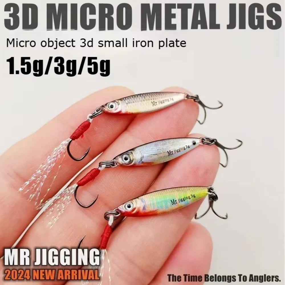 Micro Metal Jig Spoon Lures 1.5g 3g 5g – 3D Cast Fishing Bait
