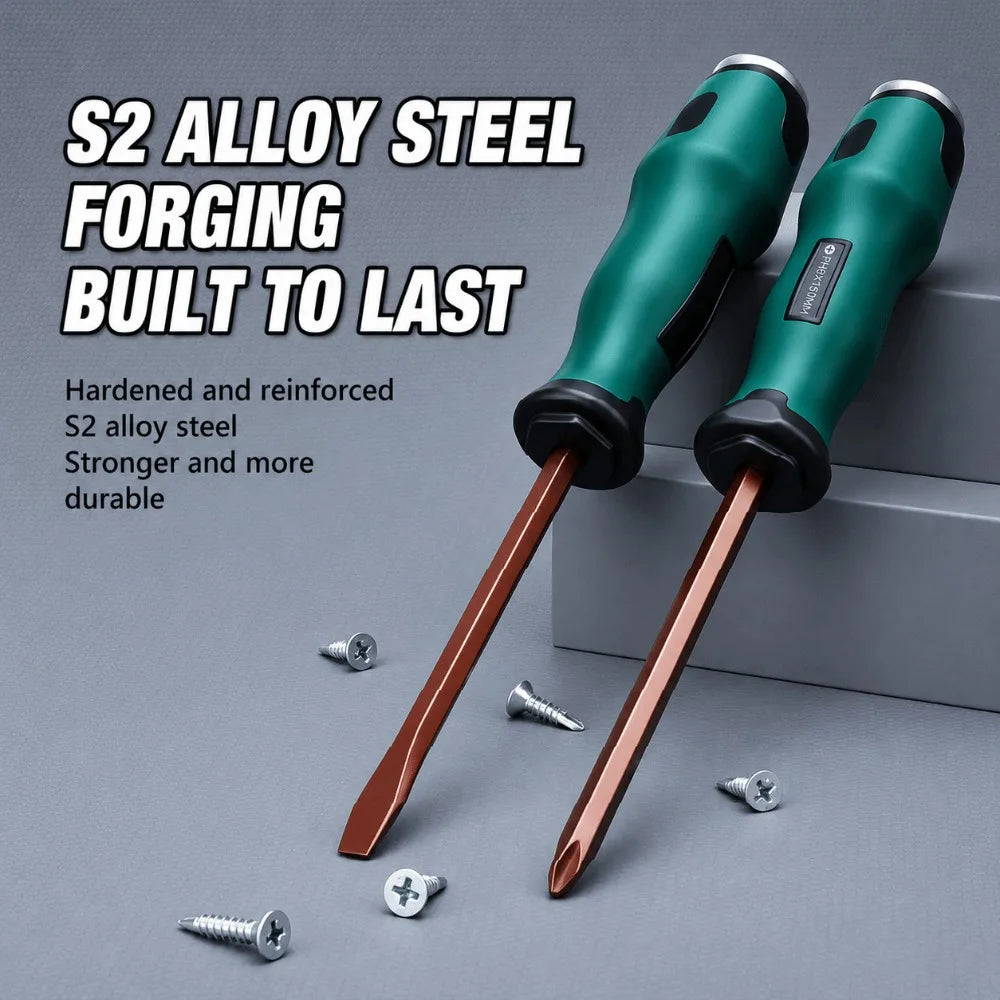 S2 Alloy Steel Magnetic Screwdriver – Phillips & Slotted