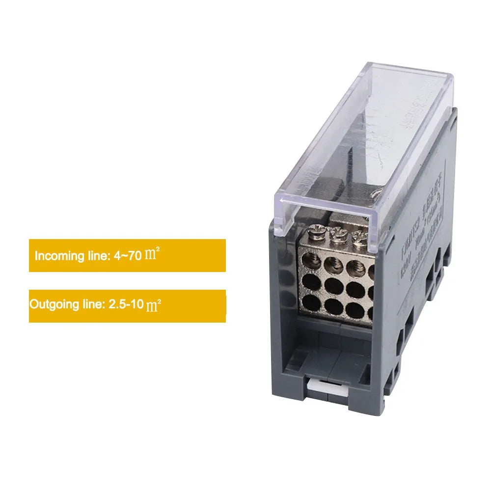Din Rail Terminal Block 150A Power Junction Box Wire Connector