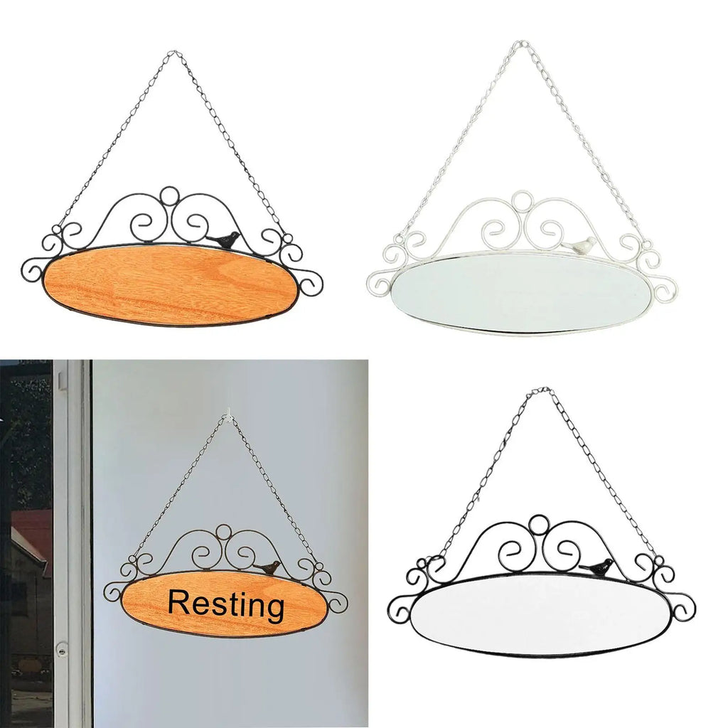 Blank DIY Welcome Sign – Wooden Iron Hanging Door Plaque