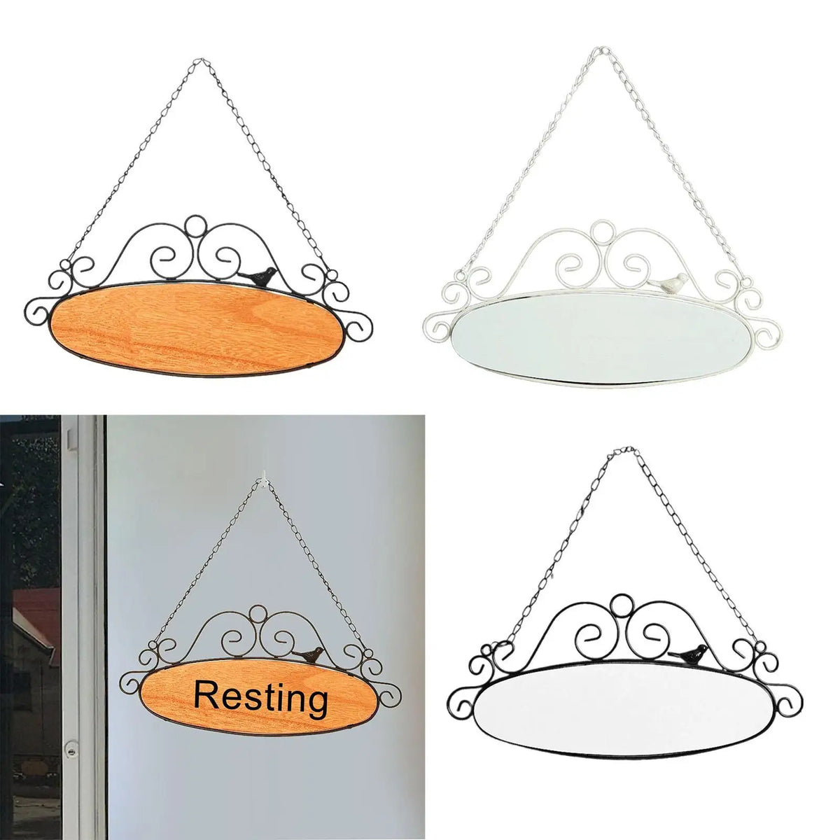 Blank DIY Welcome Sign – Wooden Iron Hanging Door Plaque