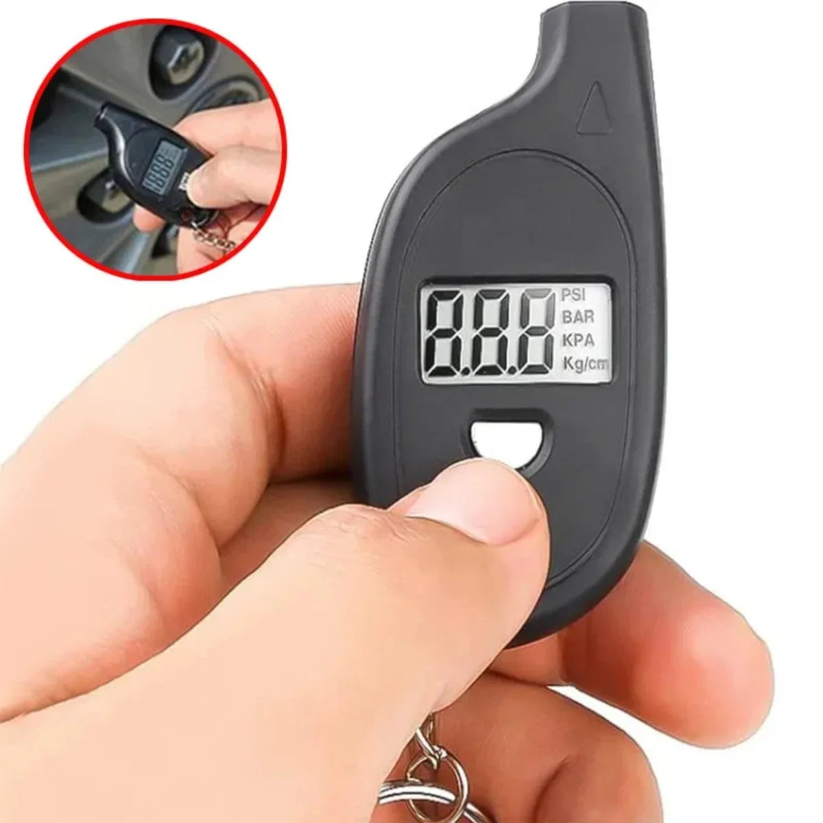 Mini Keychain Digital LCD Tire Pressure Gauge – Car & Moto