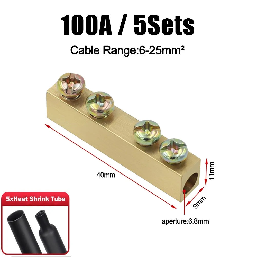 Brass Waterproof Terminal Block Set with Heat Shrink Tubing