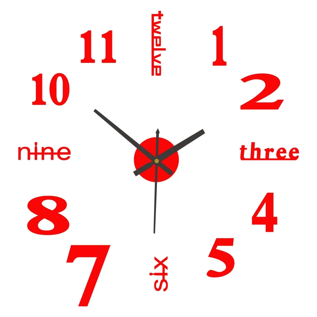 Nordic Minimalist Acrylic Wall Clock – Silent 40cm DIY