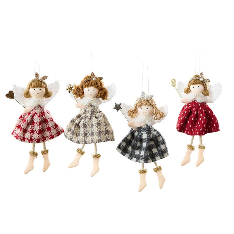 Angel Girl Christmas Tree Ornament – Fabric Doll Pendant