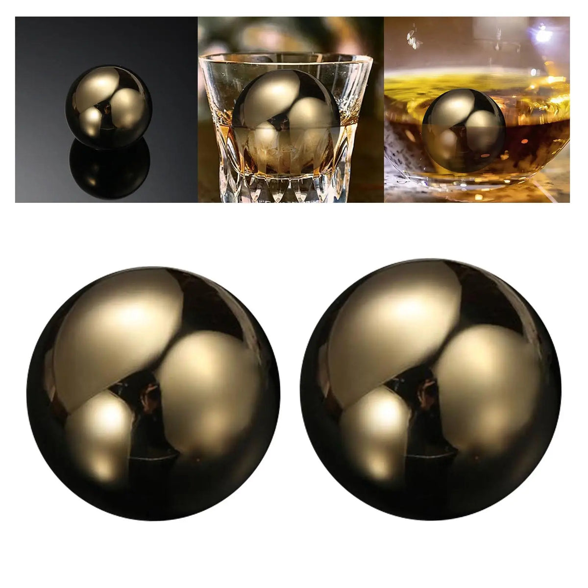 Stainless Steel Spherical Chilling Rocks – No-Dilution Ice Balls