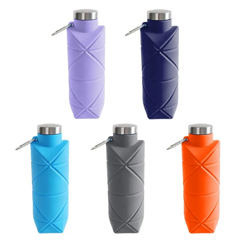 Collapsible Silicone Water Bottle with Carabiner | 750ml