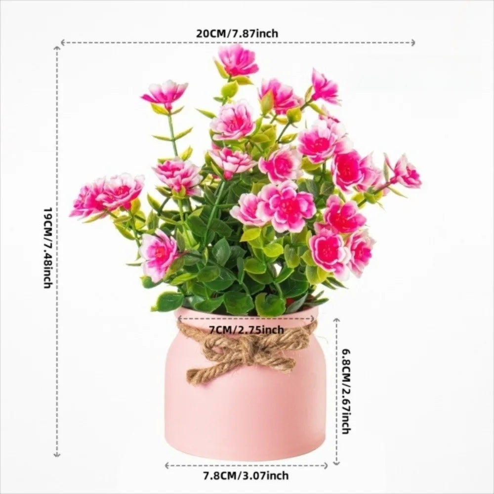 Artificial Bonsai Potted Plant – Faux Evergreen Table Décor