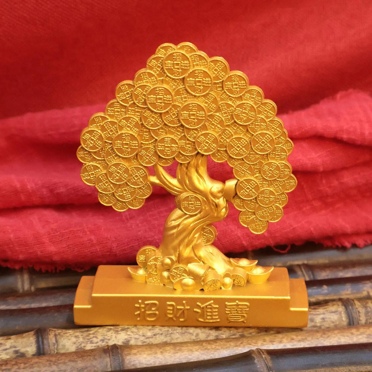 Metal Feng Shui Horse Figurine | Golden Wealth Statue Decor