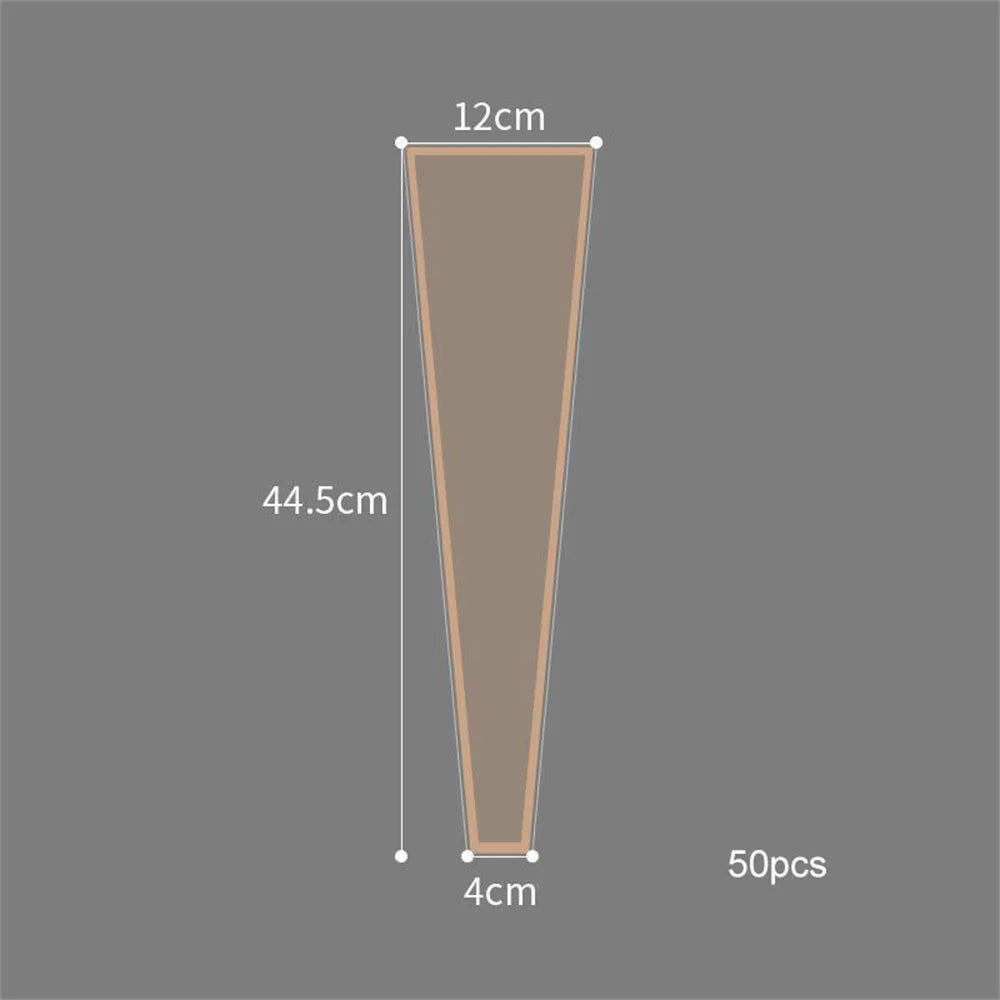50-Pack Waterproof Rose Flower Wrapping Bags – Rose Gold
