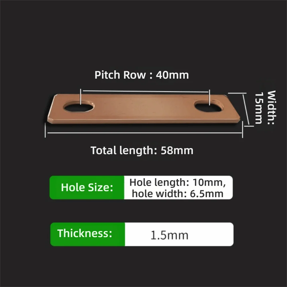 Copper Battery Busbar Connector M6 | 30Ah–300Ah Lithium