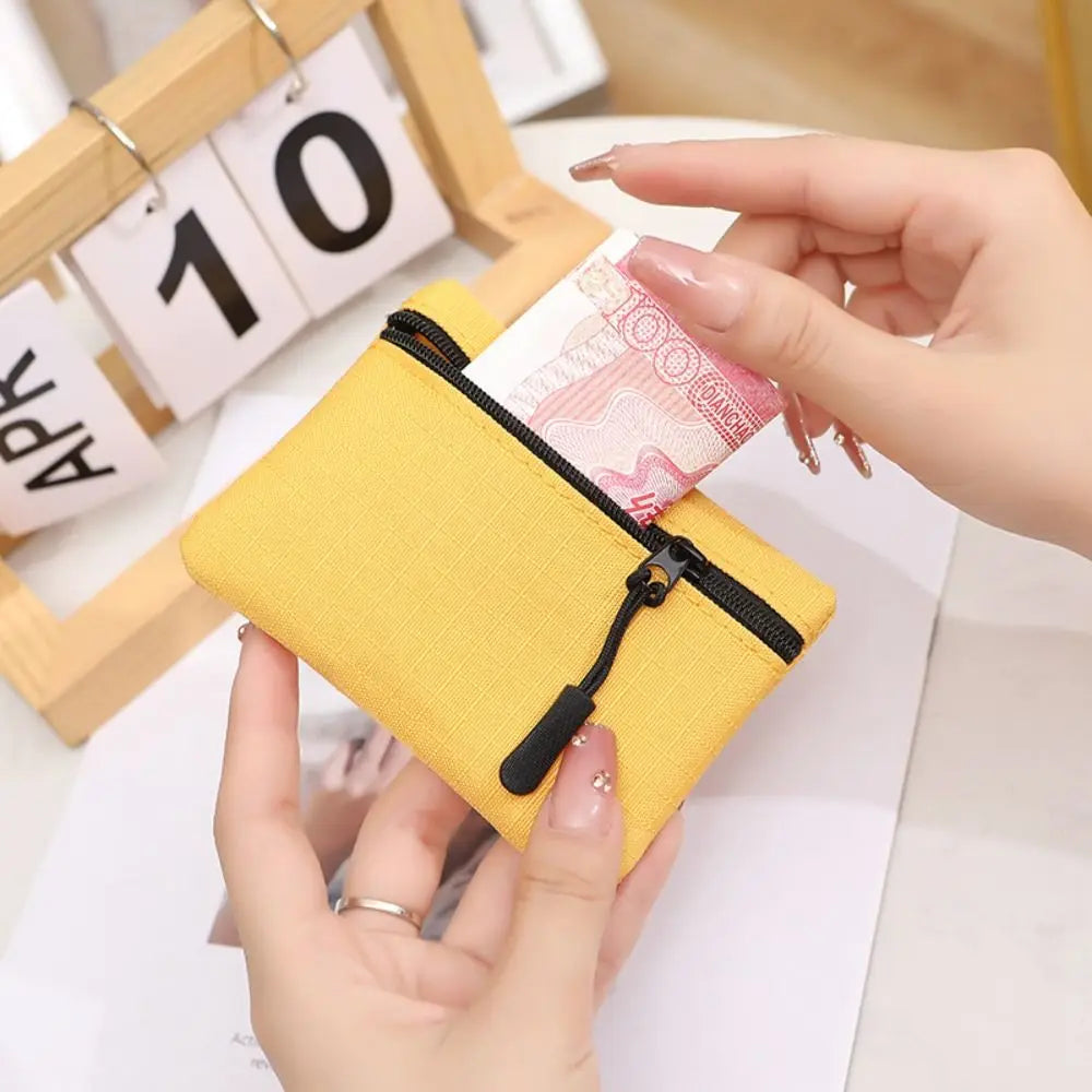 Unisex Mini Canvas Coin Purse – Zipper Wallet & Key Pouch