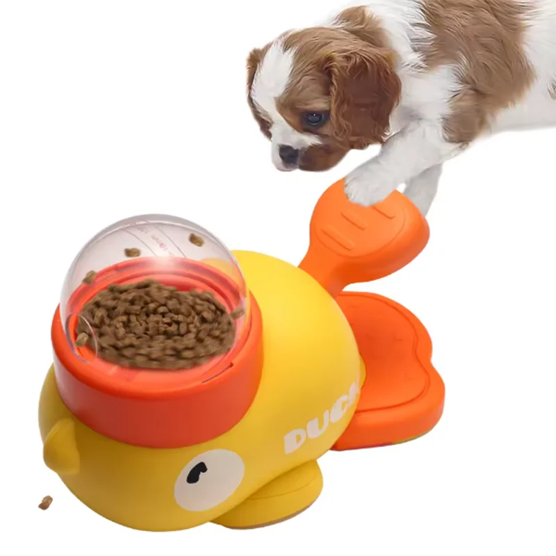 Yellow Duck Dog Treat Dispenser – Interactive Pet Feeding Toy