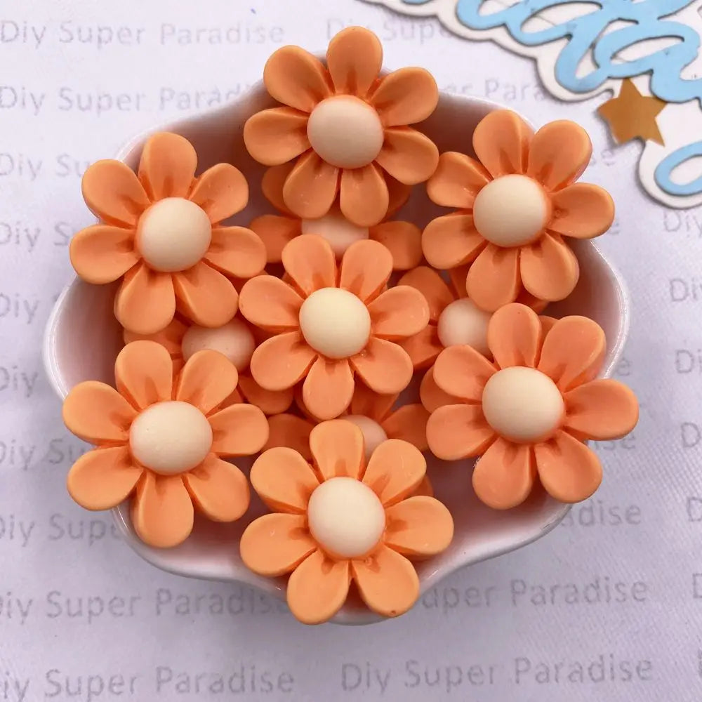 25mm Resin Kawaii Sunflower Flatback Figurines 10PCS – DIY Craft