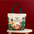 Christmas Canvas Tote Gift Bag – Santa Claus Holiday Design