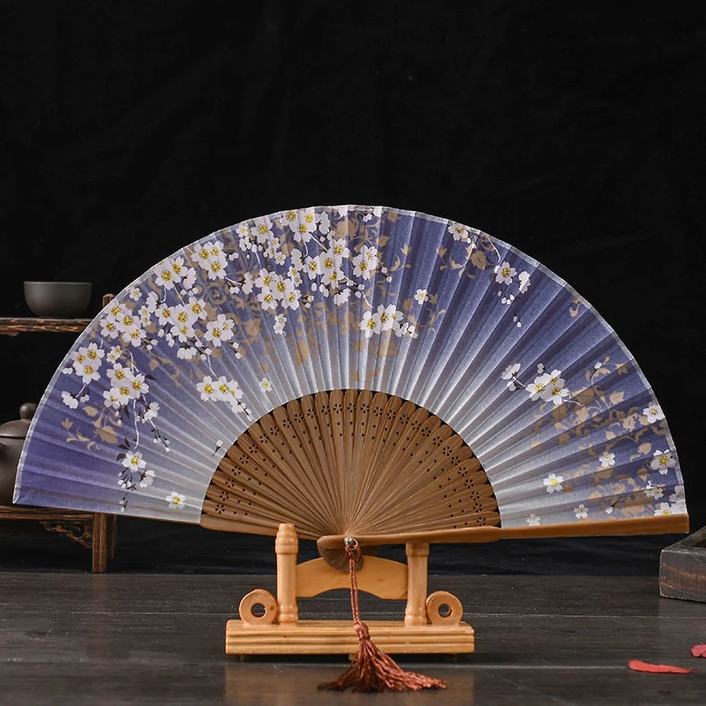 Silk Bamboo Japanese Folding Hand Fan – Gift & Style Accessory