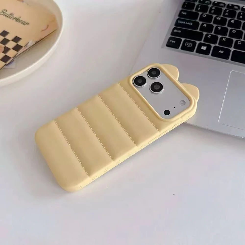 3D Cat Ear iPhone Case – Korean Cute Soft Silicone Cover