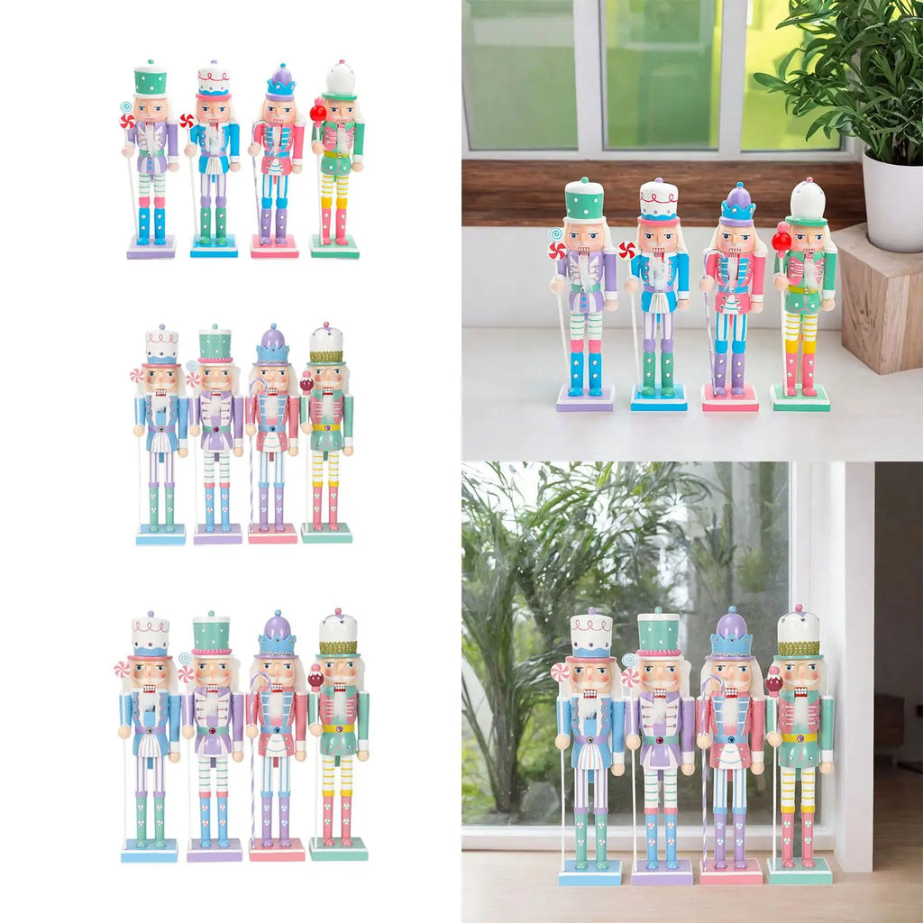 Christmas Wooden Nutcracker Figures Set of 4 | Holiday Décor