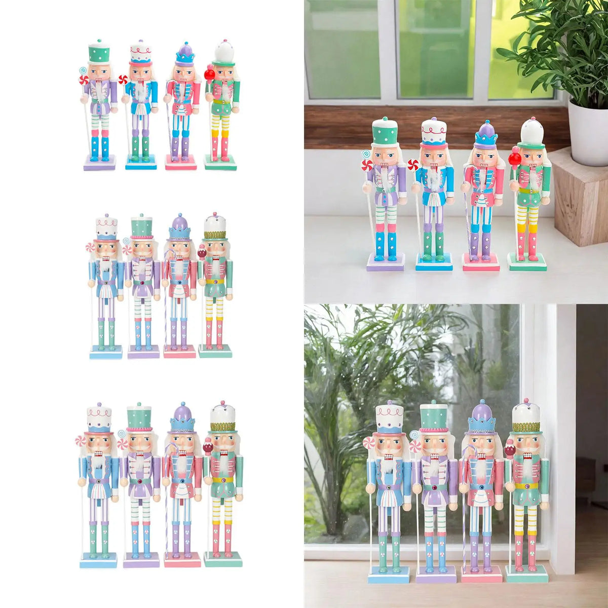 Christmas Wooden Nutcracker Figures Set of 4 | Holiday Décor