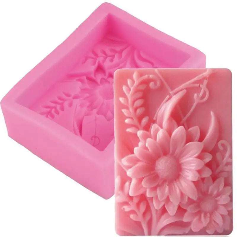 3D Flower Silicone Soap Mold – Rose & Chrysanthemum DIY Kit