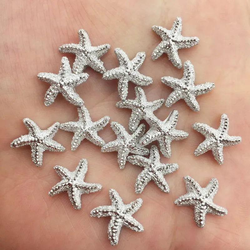 60pcs Resin Star Flatback Embellishments – Gold & Silver DIY