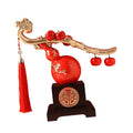 Persimmon Resin Feng Shui Gourd Figurine | Lucky Home Decor