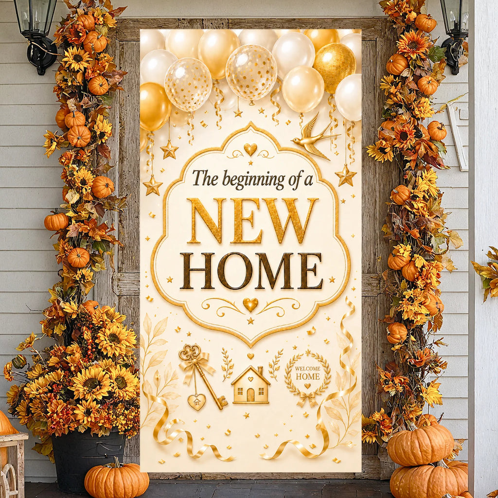 Welcome Home Housewarming Backdrop Banner 180x90cm Indoor