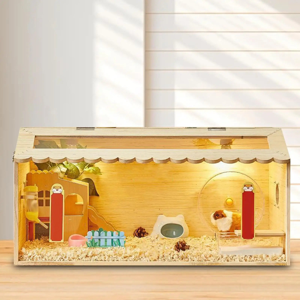 Wooden Brooder Box – Acrylic Panoramic View for Chicks & Pets