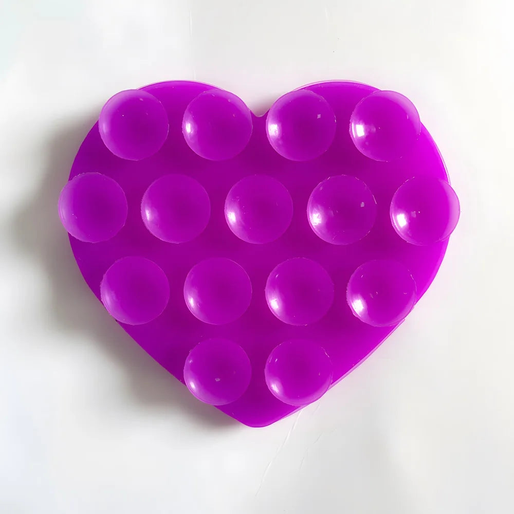 Heart-Shaped Silicone Suction Cup Phone Holder | Anti-Slip