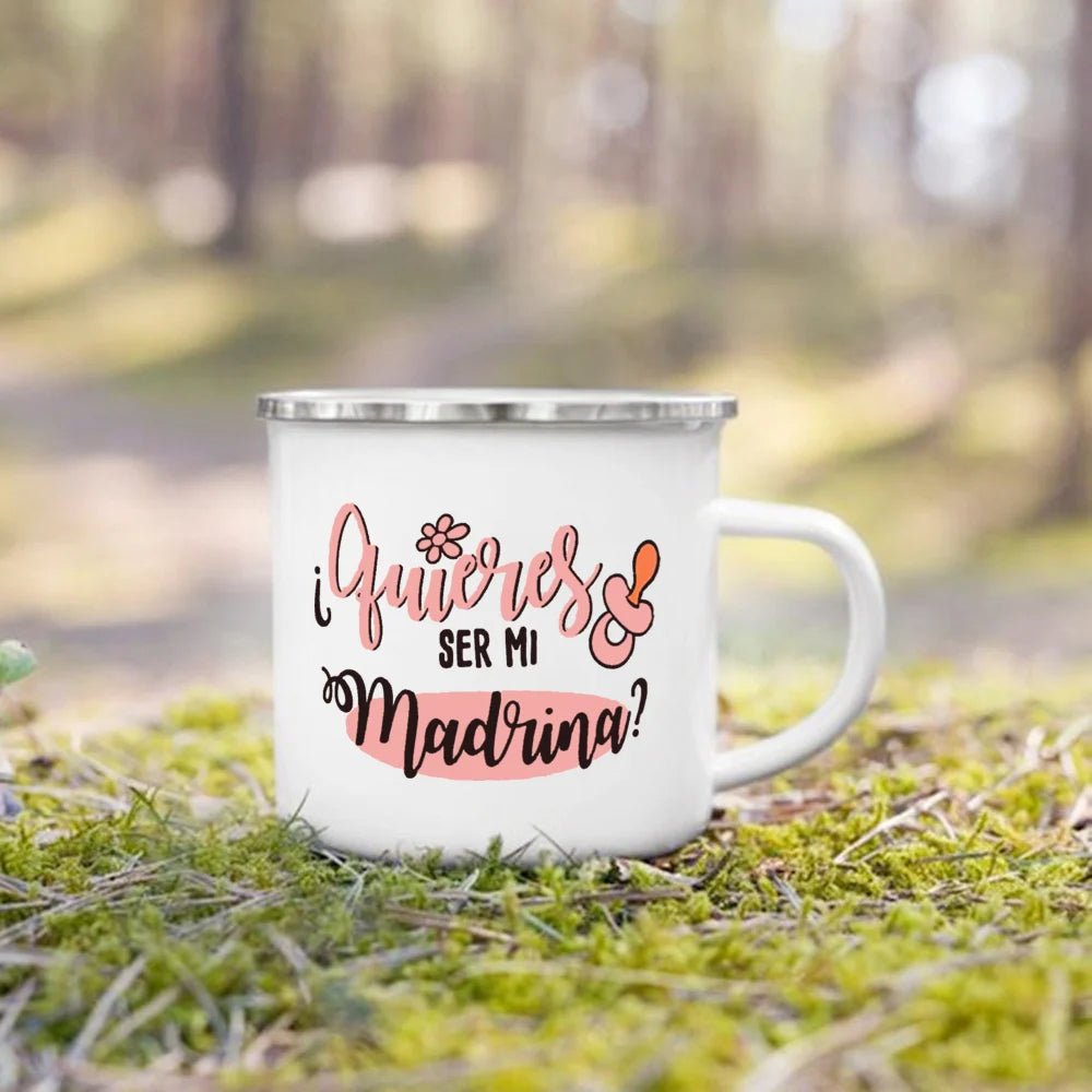 Would You Be My Godmother Enamel Mug – Godmother Gift