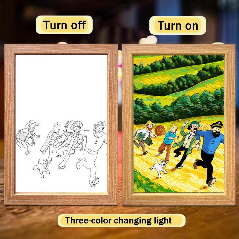 Van Gogh Starry Sky LED Light Painting – Wall Art Night Lamp