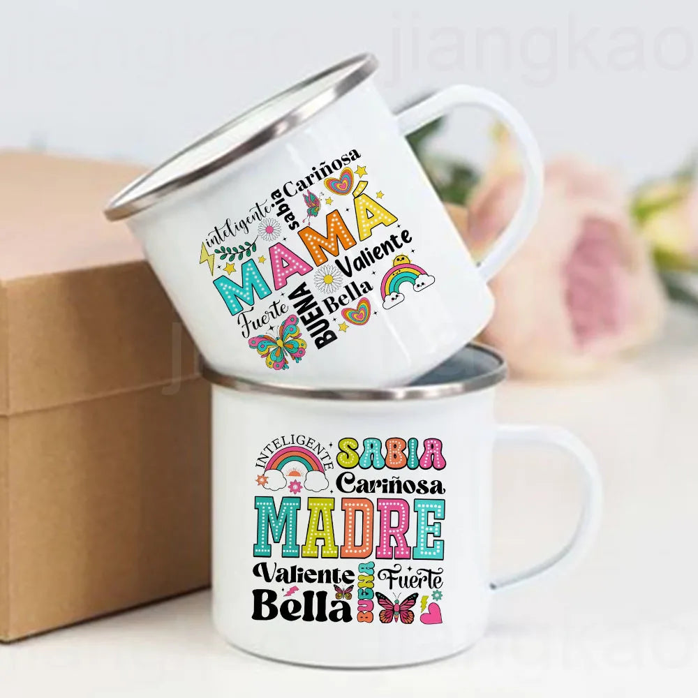 Spanish Print Enamel Mug – Mother's Day & Birthday Gift