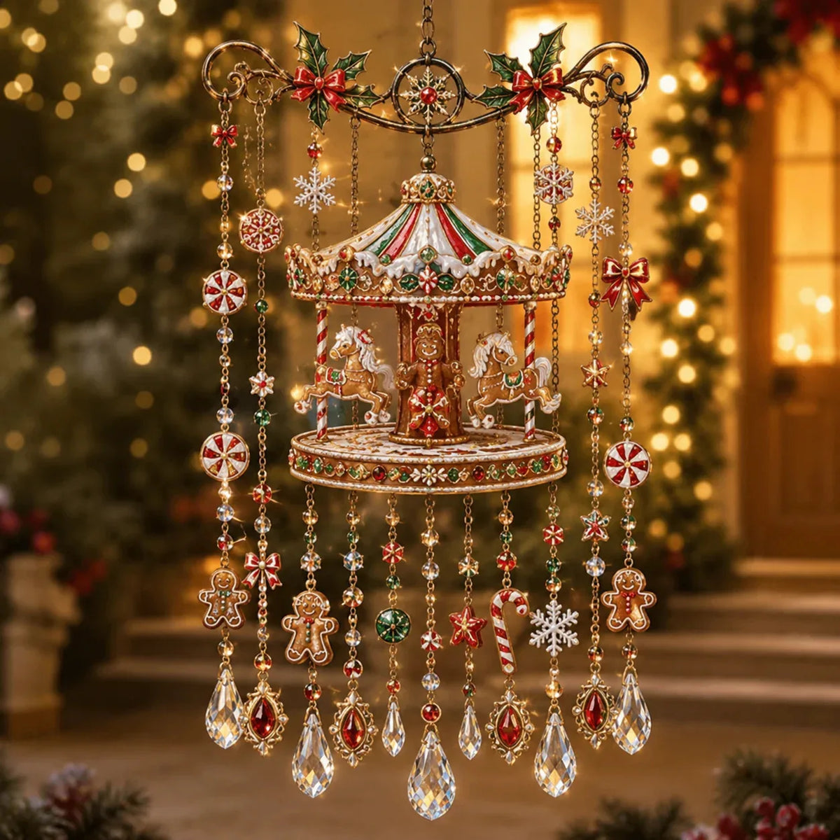 Crystal Pendant Wind Chime – Christmas Hanging Ornament