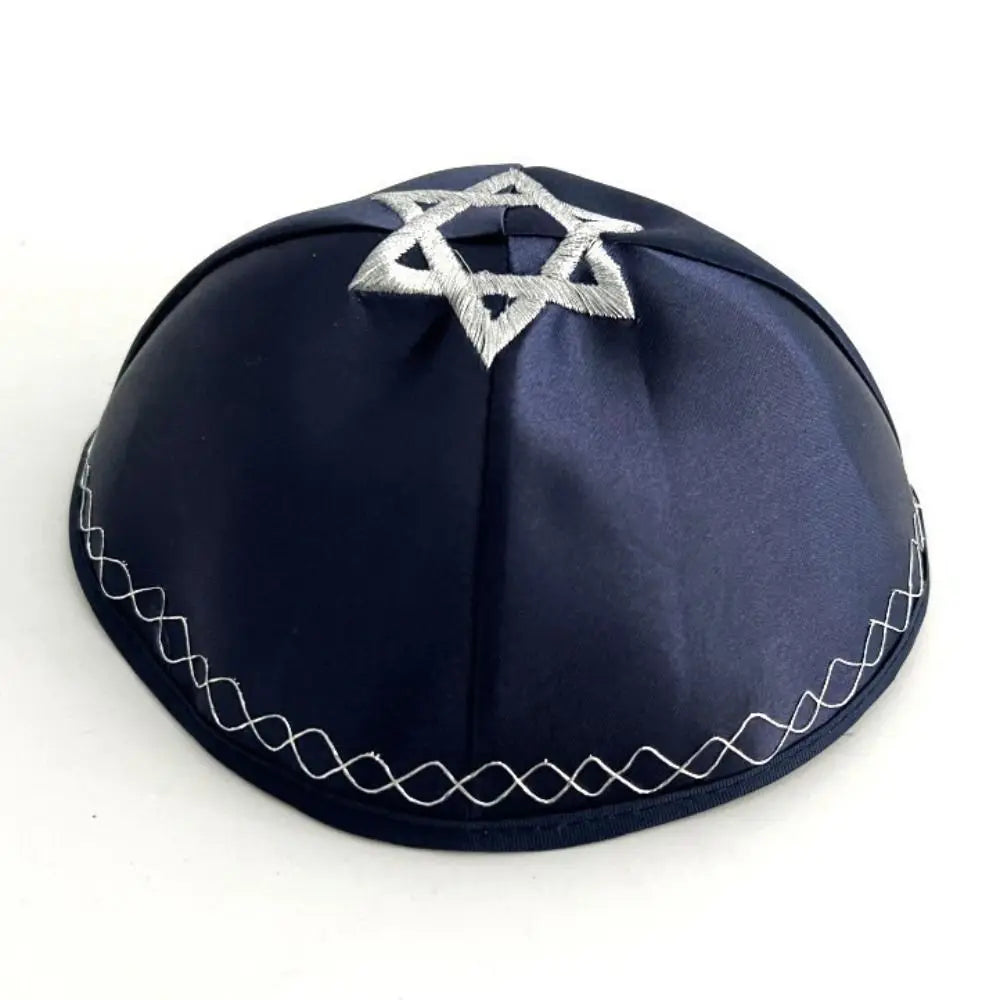 Jewish Kippah Embroidery Brimless Hat – Retro Traditional Cap