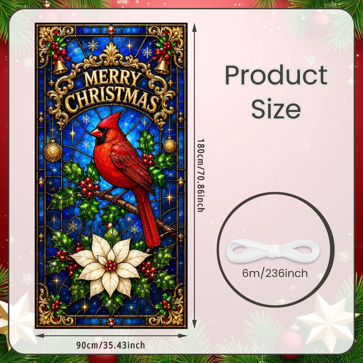 Holiday Photo Backdrop Festive Banner 180×90cm – Indoor Events