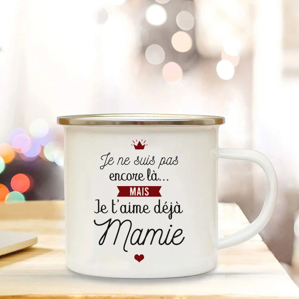 Super Mamie I Love You Enamel Mug | Grandmother Gift Mug