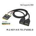 M.2 NGFF Key A/E to Dual USB 2.0 Adapter Card – 25cm Cable