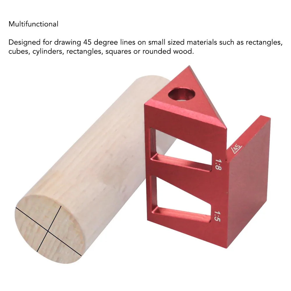 45° Aluminum Alloy Angle Marker & Layout Square | Line Scriber