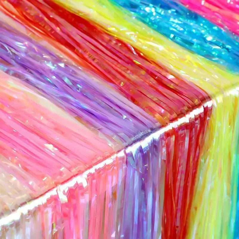 Candy-Color Rainbow Rain Curtain | Birthday Party Photo Backdrop