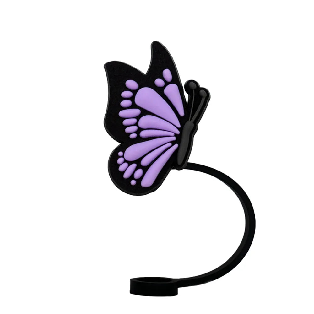 Silicone Butterfly Straw Cover Cap 10mm – Purple Stanley Topper