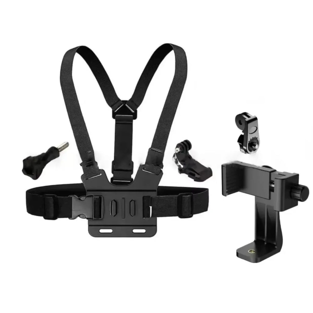 Hands-Free Chest Phone Mount – Adjustable Clip for Sports & Vlog
