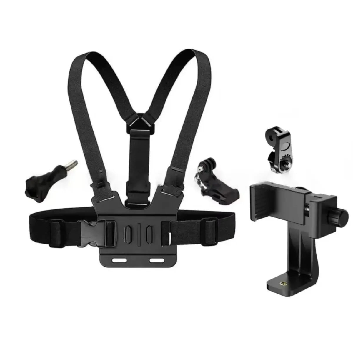 Hands-Free Chest Phone Mount – Adjustable Clip for Sports & Vlog